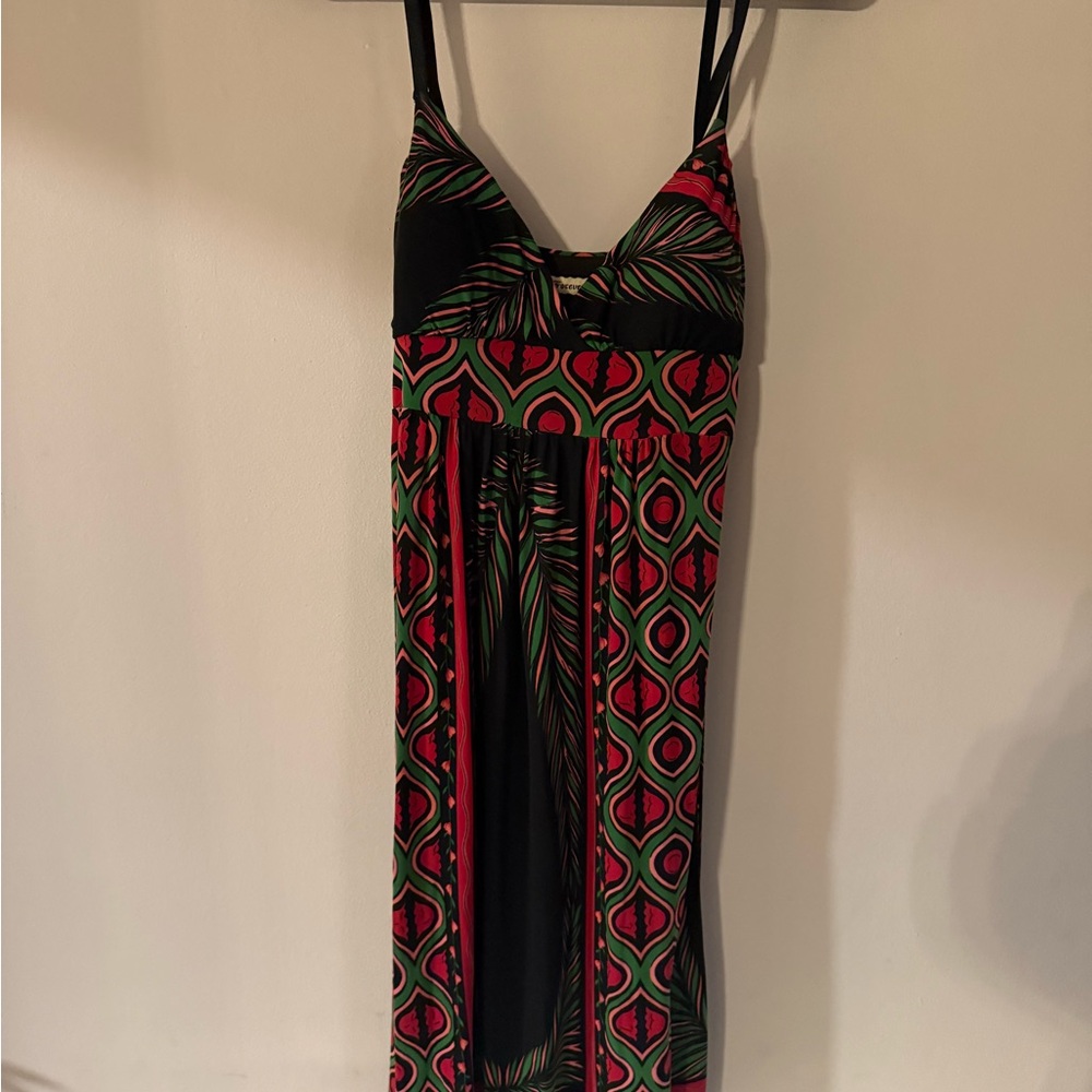 Forever 21 Black and Red‎ Patterned Maxi Dress y2k